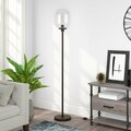 Henn & Hart Agnolo Blackened Bronze Floor Lamp with Clear Glass Shade FL0187